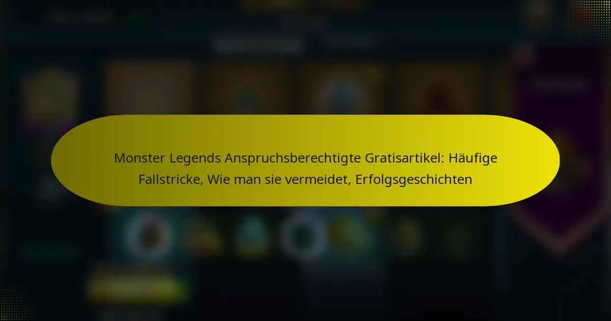 Monster Legends Anspruchsberechtigte Gratisartikel: Häufige Fallstricke, Wie man sie vermeidet, Erfolgsgeschichten