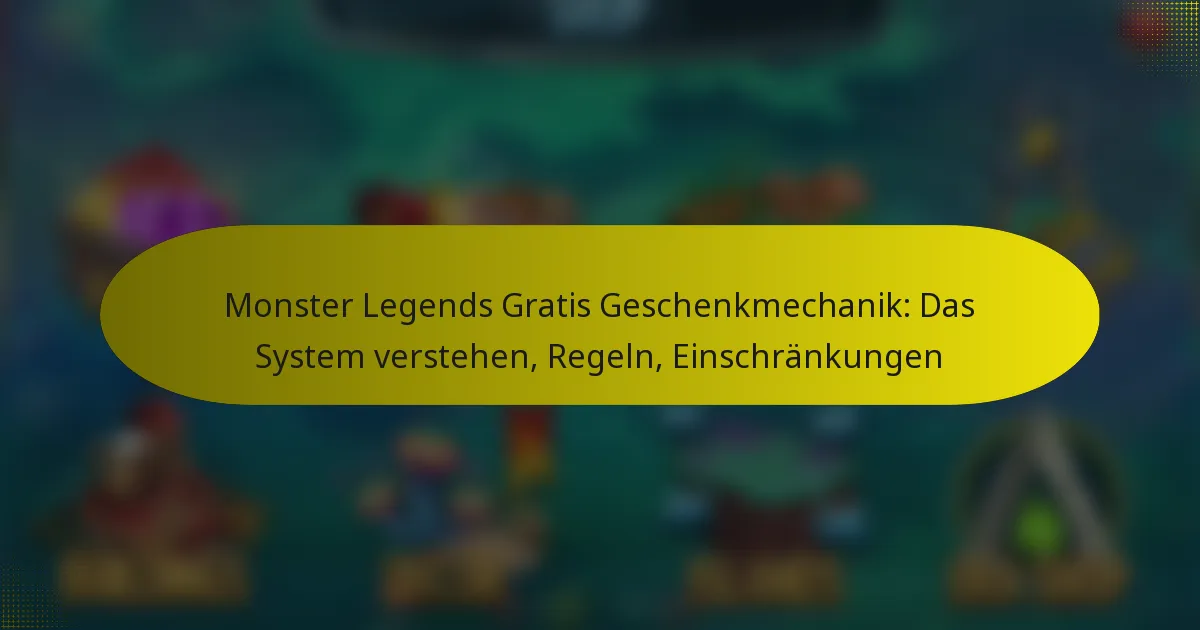 Monster Legends Gratis Geschenkmechanik: Das System verstehen, Regeln, Einschränkungen