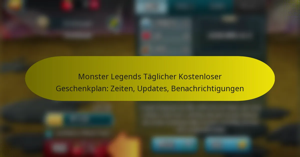 Monster Legends Täglicher Kostenloser Geschenkplan: Zeiten, Updates, Benachrichtigungen