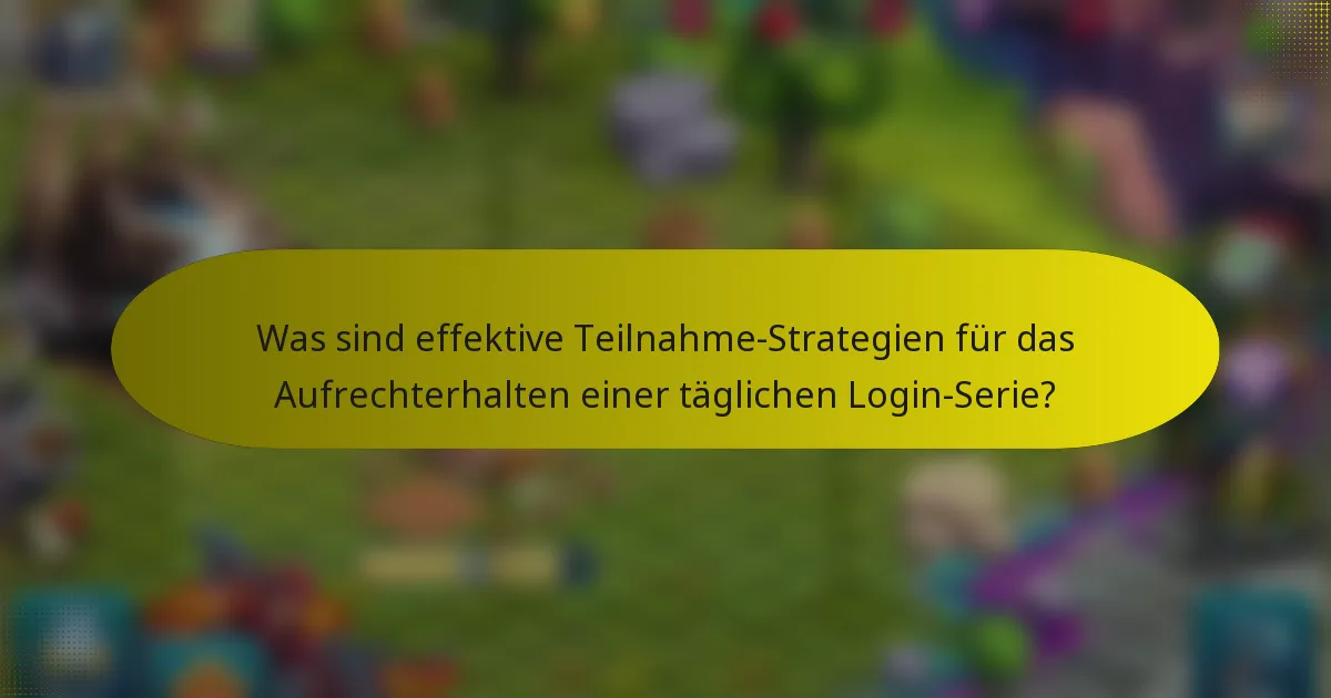 Was sind effektive Teilnahme-Strategien für das Aufrechterhalten einer täglichen Login-Serie?