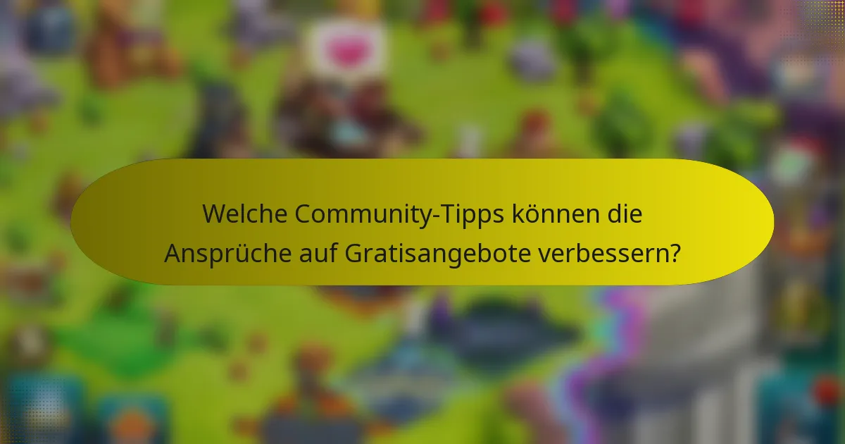 Welche Community-Tipps können die Ansprüche auf Gratisangebote verbessern?
