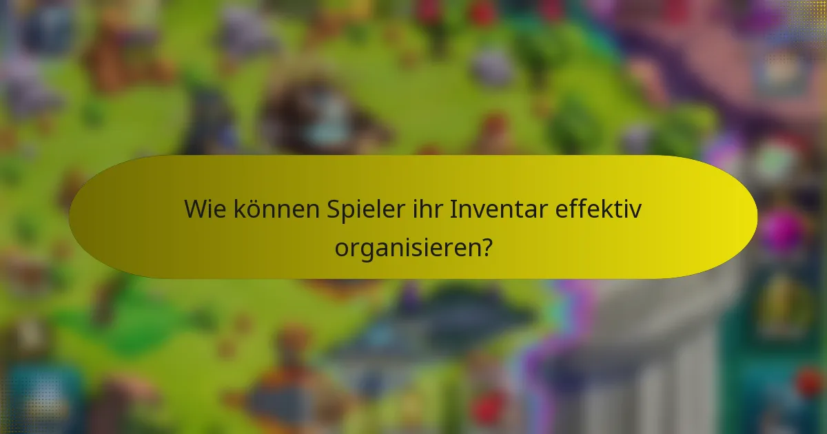 Wie können Spieler ihr Inventar effektiv organisieren?